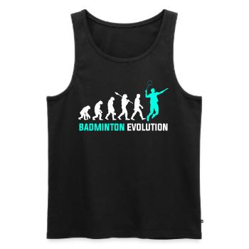 Badminton Evolution - Men's Premium Organic Tank Top - black - Front - AI Model Male 178 light (178cm)