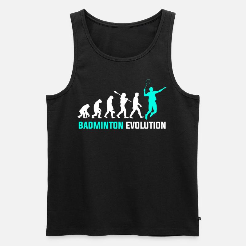 Badminton Evolution - Männer Premium Bio Tank Top - Schwarz