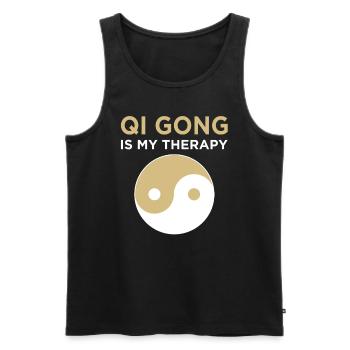 Qigong Qi Gong Tai Chi Thai Chi Chigong Yoga - Men's Premium Organic Tank Top - black - Front - Michal (187cm)