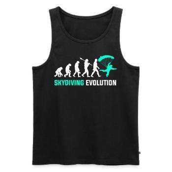 Evolution du parachutisme - Débardeur bio Premium Homme - noir - Devant - Michal (187cm)