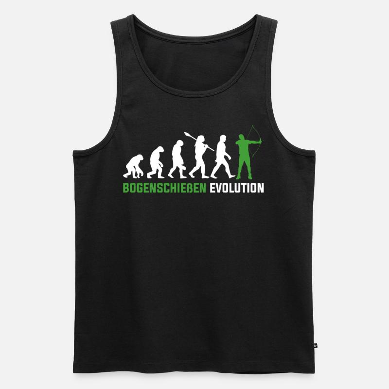 Bogenschießen Evolution - Männer Premium Bio Tank Top - Schwarz