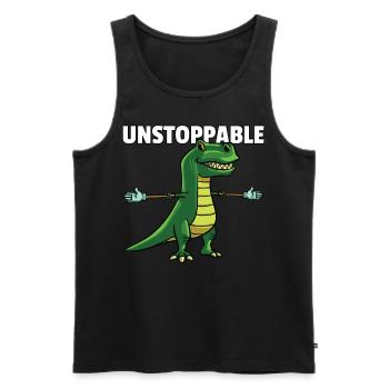 Dinosaur Dino T-Rex Funny Sweeter - Men's Premium Organic Tank Top - black - Front - Michal (187cm)