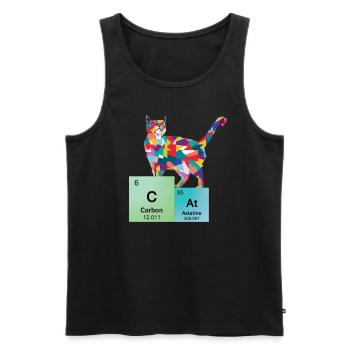 Tableau périodique des éléments chat chaton nerd - Débardeur bio Premium Homme - noir - Devant - AI Model Male 178 light (178cm)