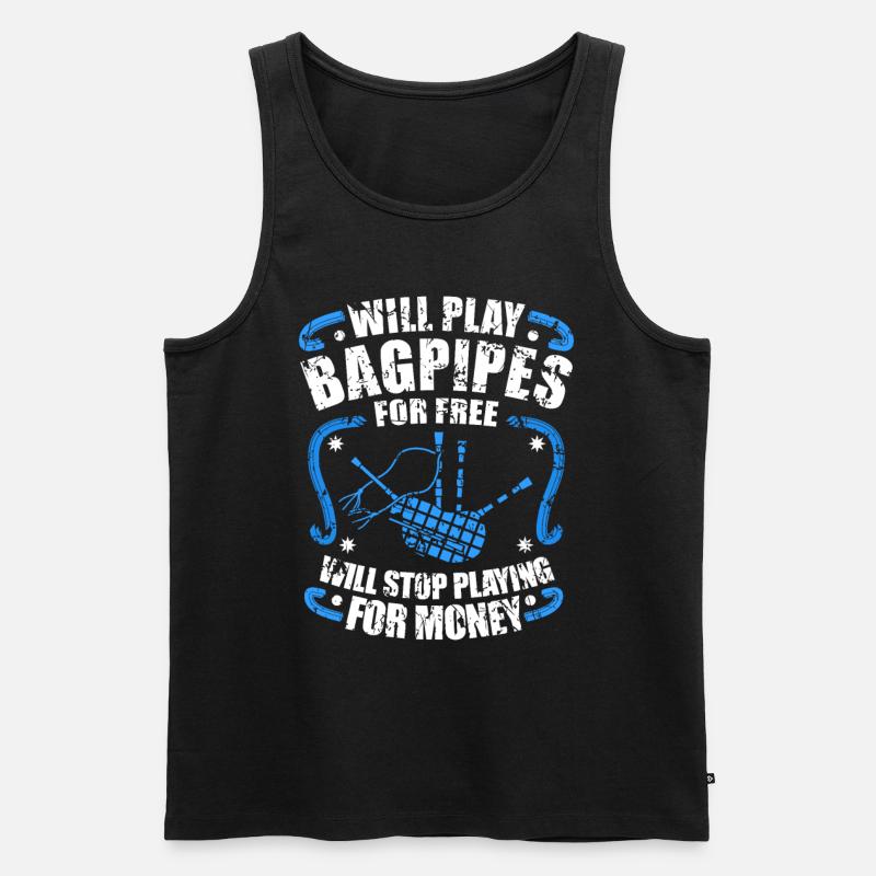 Bagpipe Geschenk - Männer Premium Bio Tank Top - Schwarz