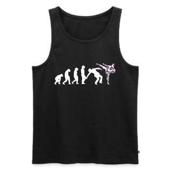 Evolution lustig Taekwondo Karate Aikido Kickboxen - Männer Premium Bio Tank Top - Schwarz - Vorne - AI Model Male 178 light (178cm)