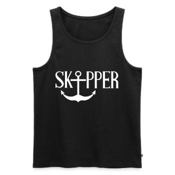 skipper - Men's Premium Organic Tank Top - black - Front - AI Model Male 178 light (178cm)