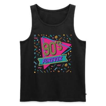 90s Forever 90er Jahre Party 90's Kostüm - Männer Premium Bio Tank Top - Schwarz - Vorne - AI Model Male 178 light (178cm)