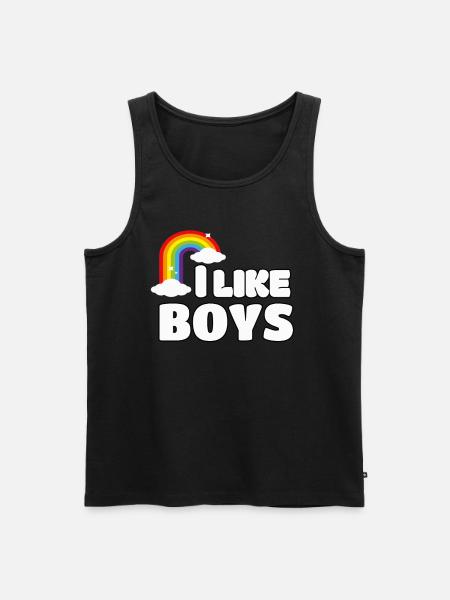 Pidän pojista LGBT Gay Pride - Miesten premium luomu-tanktoppi - musta