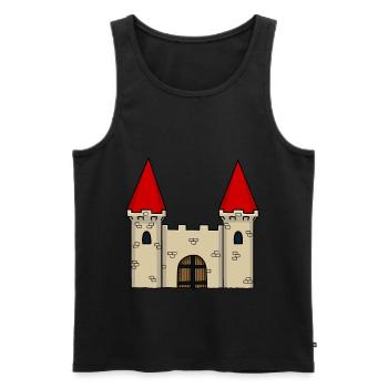 Château fort château fort médiéval - Débardeur bio Premium Homme - noir - Devant - AI Model Male 178 light (178cm)
