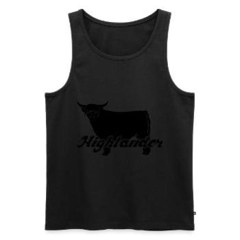 Highlander highland cattle cow cow farmer black - Men's Premium Organic Tank Top - black - Front - AI Model Male 178 light (178cm)