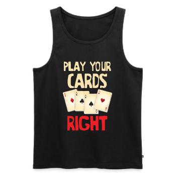 Cool Play Your Cards Right Joueurs de cartes cadeau - Débardeur bio Premium Homme - noir - Devant - Michal (187cm)