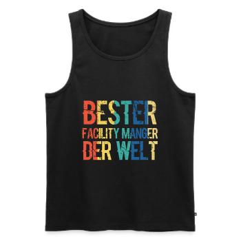 Bester Facility Manager der Welt lustiger Spruch - Männer Premium Bio Tank Top - Schwarz - Vorne - Michal (187cm)