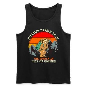 Vintage Sloth Wander Team Retro Sloth Gift - Men's Premium Organic Tank Top - black - Front - AI Model Male 178 light (178cm)