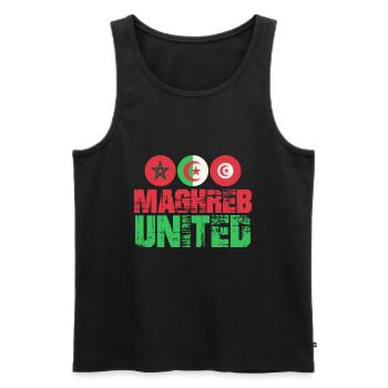 Maghreb United - Männer Premium Bio Tank Top - Schwarz - Vorne - AI Model Male 178 light (178cm)