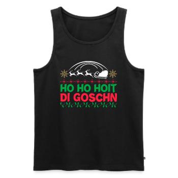Ho Ho Hoit Di Goschn Weihnachten Spruch Geschenk - Männer Premium Bio Tank Top - Schwarz - Vorne - Michal (187cm)