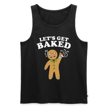 Let's Get Baked Gingerbread Weed Fun Stoner - Männer Premium Bio Tank Top - Schwarz - Vorne - Michal (187cm)