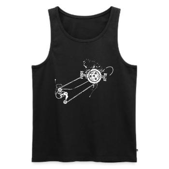 Maastopyöräilijän lahjaidea - Miesten premium luomu-tanktoppi - musta - Edestä - Michal (187cm)