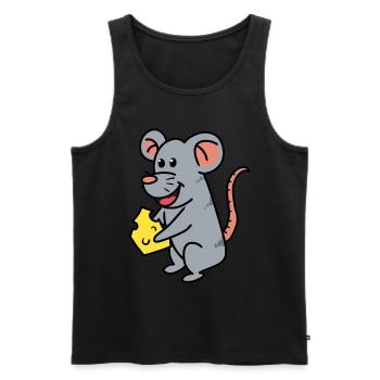 Souris Fromage Rongeur Souris Faim Animaux Bébé - Débardeur bio Premium Homme - noir - Devant - Michal (187cm)