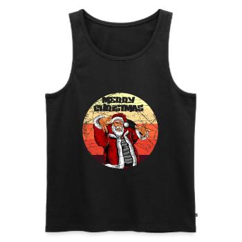 Joyeux Noël Hip Hop Santa Noël Noël Vintage - Débardeur bio Premium Homme - noir - Devant - Michal (187cm)