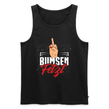 Fuck Fucks | Illustration with middle finger - Men's Premium Organic Tank Top - black - Front - AI Model Male 178 light (178cm)