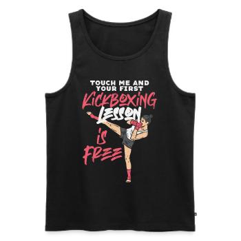 Lustiges Kickboxen Kickboxer Boxen Geschenk - Männer Premium Bio Tank Top - Schwarz - Vorne - Michal (187cm)