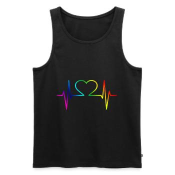 Cadeau Gay Pride - Débardeur bio Premium Homme - noir - Devant - Michal (187cm)