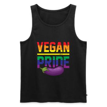 Vegan Pride Veganer LGBT Veganerin LGBTQ Pride - Männer Premium Bio Tank Top - Schwarz - Vorne - Michal (187cm)