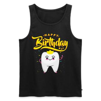 Birthday Gift for Dentists | happy Birthday - Men's Premium Organic Tank Top - black - Front - AI Model Male 178 light (178cm)