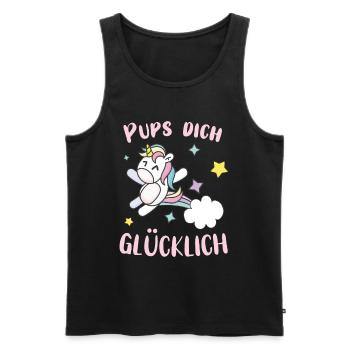 Pups dich gluecklich Einhorn - Männer Premium Bio Tank Top - Schwarz - Vorne - AI Model Male 178 light (178cm)