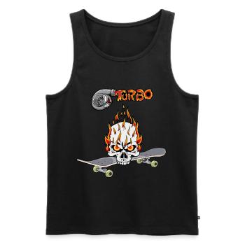 Skateboard Turbo Youth Skater Skull - Men's Premium Organic Tank Top - black - Front - Michal (187cm)