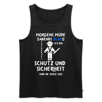 Security Türsteher Sicherheitsdienst Aufpasser - Männer Premium Bio Tank Top - Schwarz - Vorne - Michal (187cm)