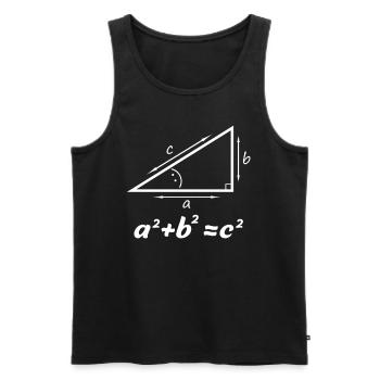 Cadeau de théorème de Pythagore pour un nerd de professeur de mathématiques - Débardeur bio Premium Homme - noir - Devant - AI Model Male 178 light (178cm)