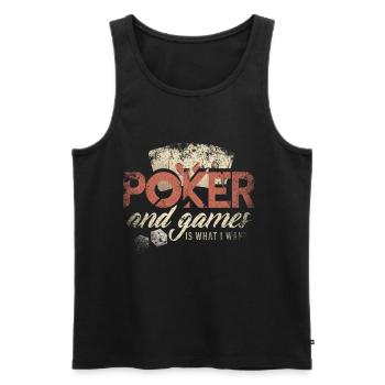 Poker Gift Idea - Men's Premium Organic Tank Top - black - Front - Michal (187cm)