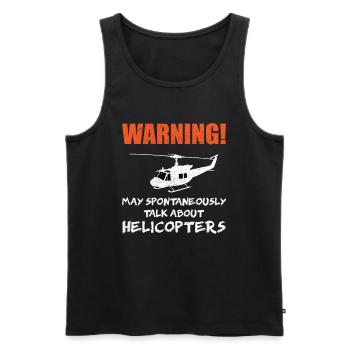 Pilote d'hélicoptère Pilote d'hélicoptère Bell UH 1 Huey - Débardeur bio Premium Homme - noir - Devant - AI Model Male 178 light (178cm)