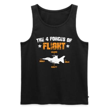 The 4 Forces of Flight Physics of Flight Aviation - Men's Premium Organic Tank Top - black - Front - AI Model Male 178 light (178cm)