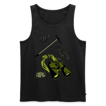 Bergsteiger Bergsport Felsklettern - Männer Premium Bio Tank Top - Schwarz - Vorne - Michal (187cm)