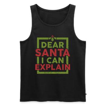 Christmas Funny Gift Christmas T-Shirt - Men's Premium Organic Tank Top - black - Front - Michal (187cm)