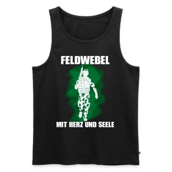 Feldwebel Mit Herz Und Seele Bundeswehr Soldat - Männer Premium Bio Tank Top - Schwarz - Vorne - Michal (187cm)