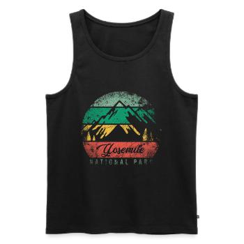 Yosemite National Park USA Parc National Des États-Unis Vintage - Débardeur bio Premium Homme - noir - Devant - Michal (187cm)