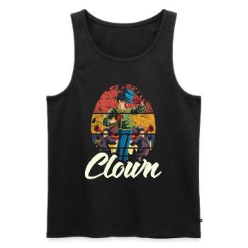 Clown Circus Funny Manege Funny Gift - Débardeur bio Premium Homme - noir - Devant - AI Model Male 178 light (178cm)