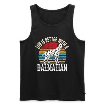 Dalmatiner Hunde Hundeliebhaber Lustig Geschenk - Männer Premium Bio Tank Top - Schwarz - Vorne - Michal (187cm)