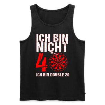 40. Geburtstag Geschenk Mann Dart Spruch Männer 40 - Männer Premium Bio Tank Top - Schwarz - Vorne - Michal (187cm)