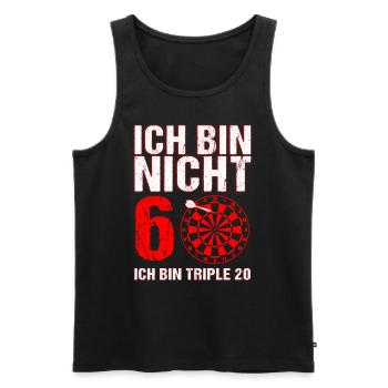 60e cadeau d'anniversaire homme fléchettes disant hommes 60e - Débardeur bio Premium Homme - noir - Devant - Michal (187cm)