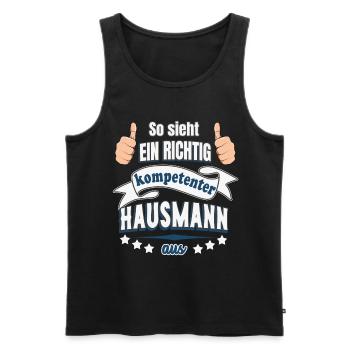 Kompetenter Hausmann Geschenk - Männer Premium Bio Tank Top - Schwarz - Vorne - Michal (187cm)