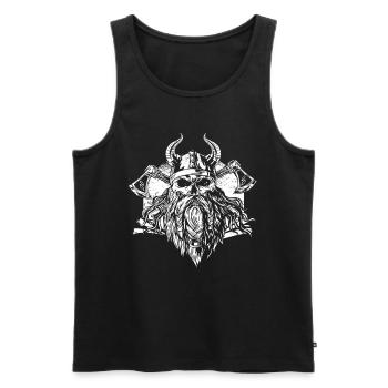 Wikinger - Männer Premium Bio Tank Top - Schwarz - Vorne - AI Model Male 178 light (178cm)