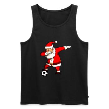 Tamponner football père noël football père noël - Débardeur bio Premium Homme - noir - Devant - Michal (187cm)