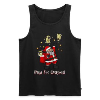 Pugs For Everyone Weihnachtsmann Verteilt Geschenk - Männer Premium Bio Tank Top - Schwarz - Vorne - AI Model Male 178 light (178cm)