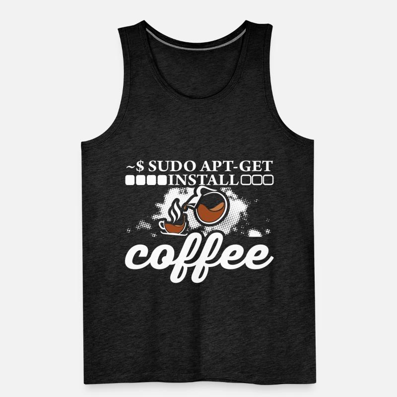 Linux Sudo Apt - Installieren Sie den Kaffee. Männer Premium Bio Tank Top