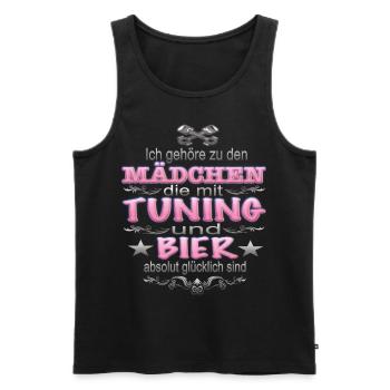 Mädchen Tuning Autotuning Motorsport Tuning Spruch - Männer Premium Bio Tank Top - Schwarz - Vorne - AI Model Male 178 light (178cm)