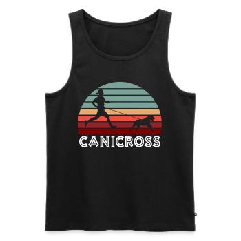 Canicross Retro - Männer Premium Bio Tank Top - Schwarz - Vorne - AI Model Male 178 light (178cm)
